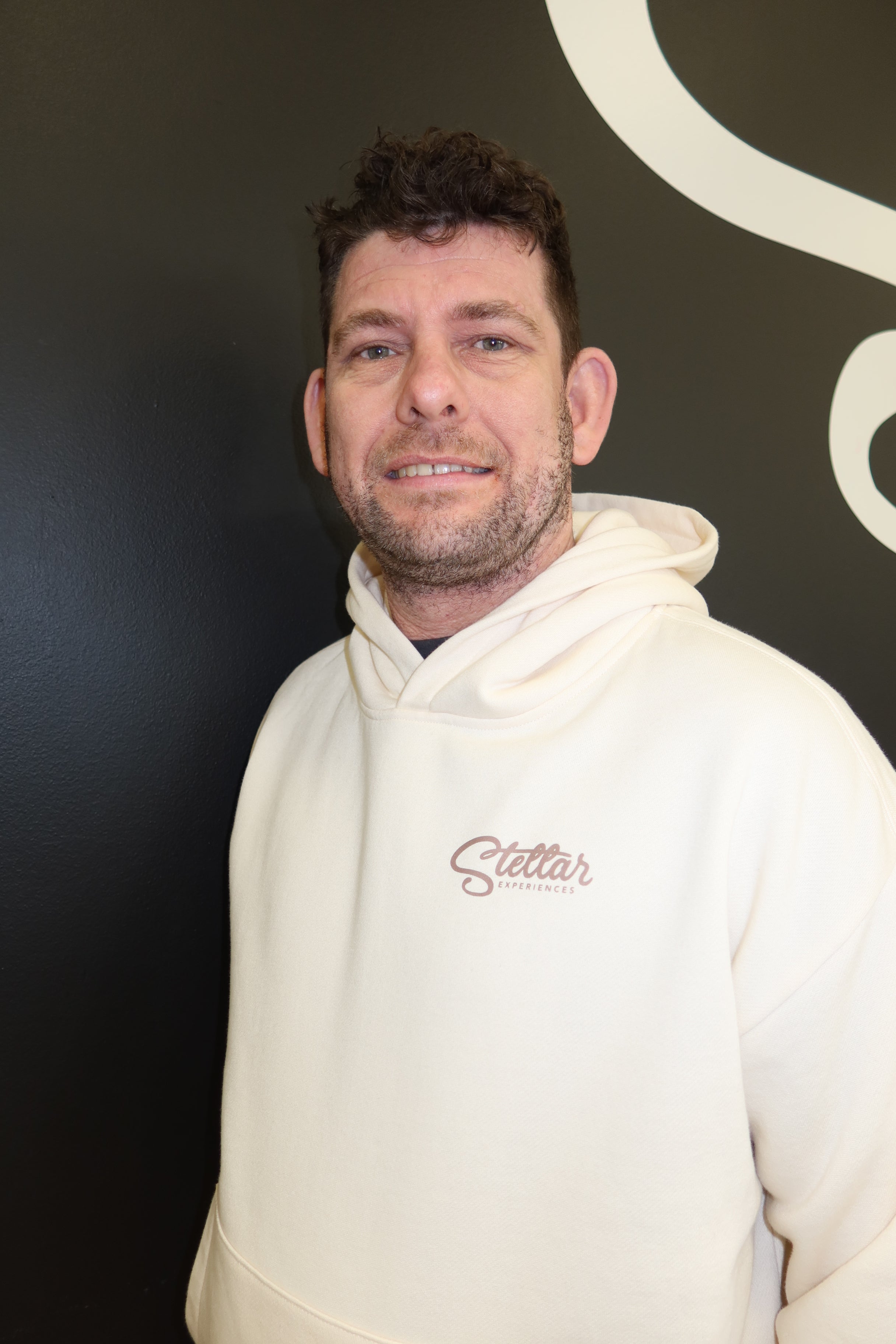 Stellar Logo Hoodie Mens Ecru 1