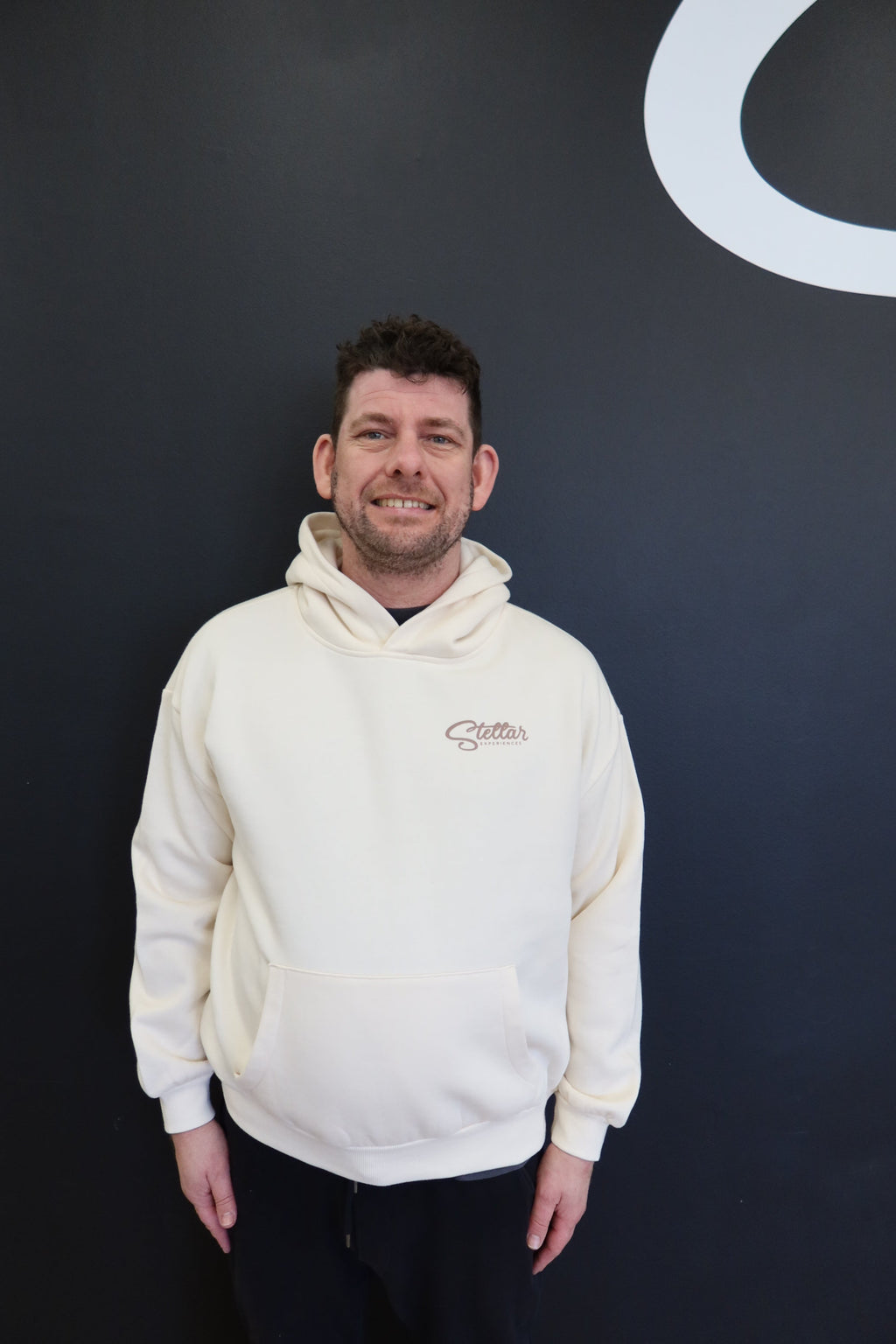 Stellar Logo Hoodie Mens Ecru 3