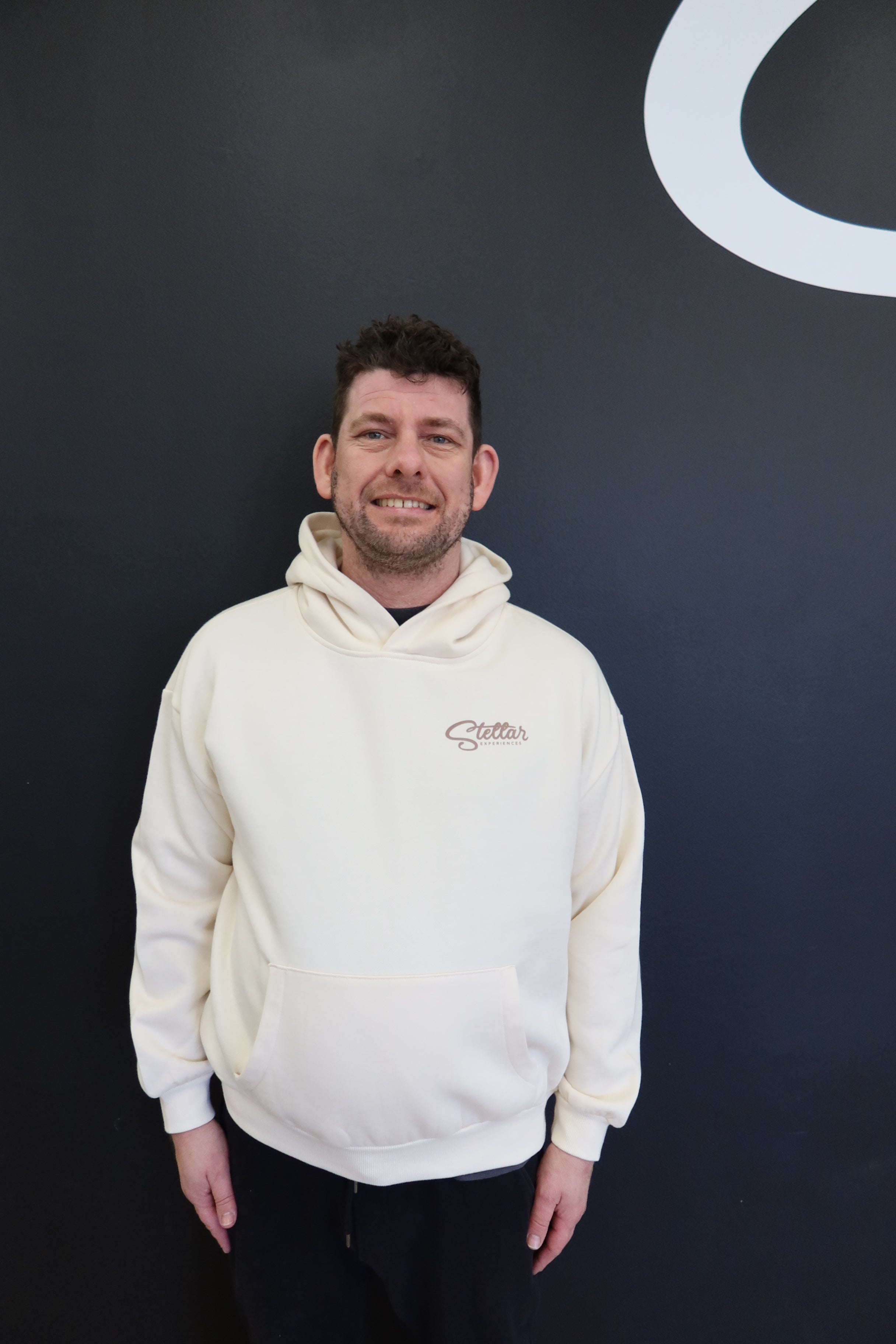 Stellar Logo Hoodie Mens Ecru 3