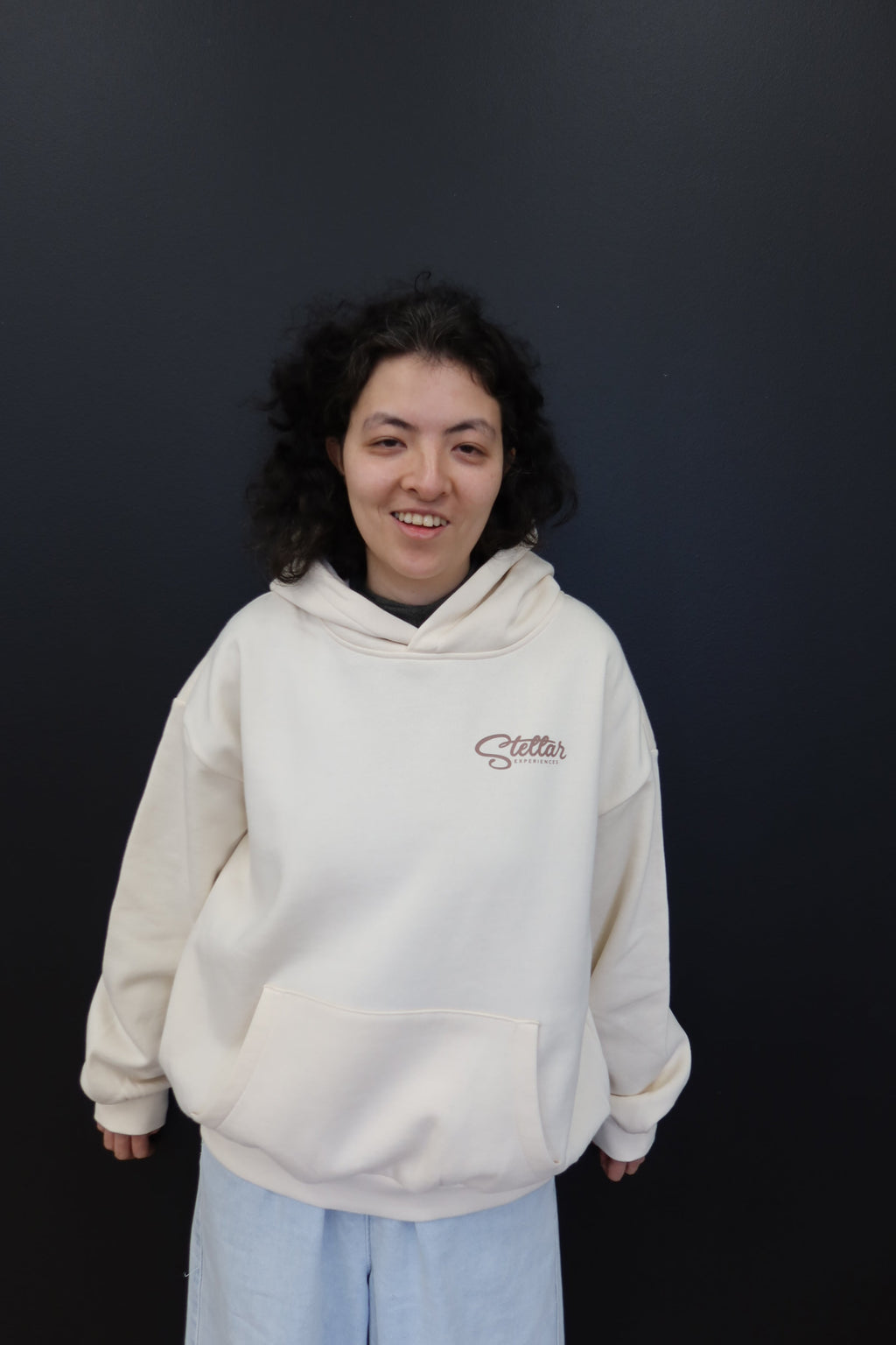 Stellar Logo Hoodie Womens Ecru 1